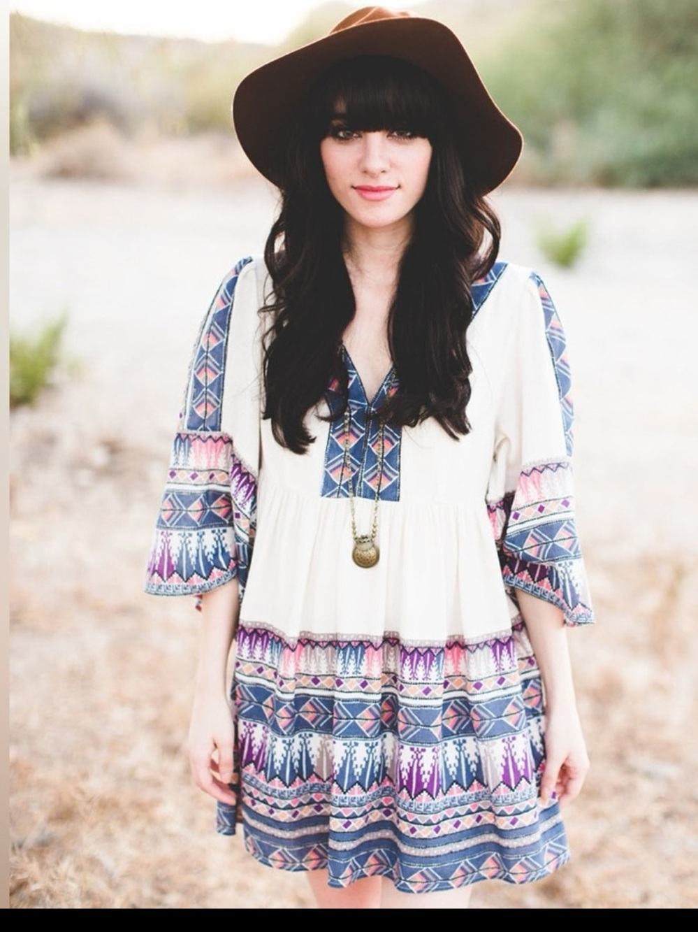 Free People Terra Nova Cream Boho Tunic Dress size XS